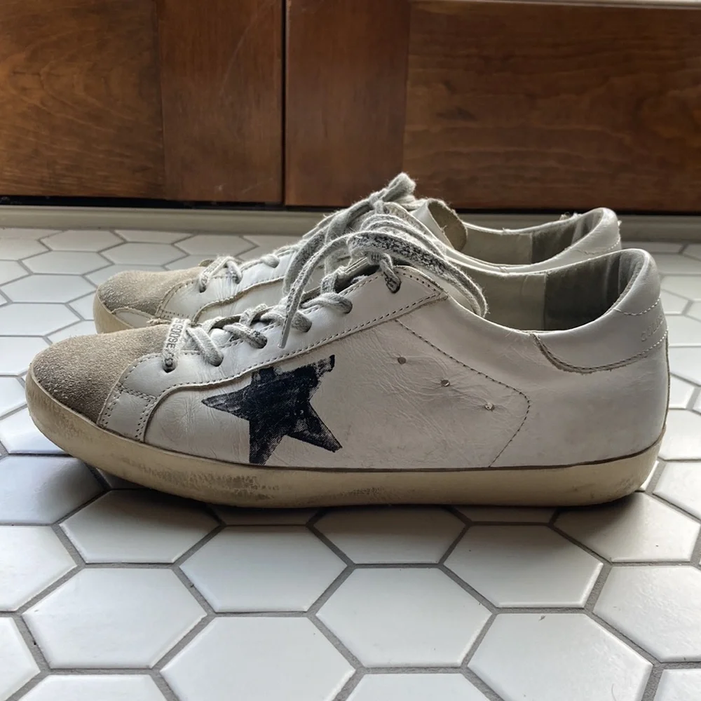 Golden Goose Striped Leather and Suede Sneakers - Picture 4 of 6
